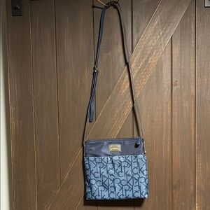 Calvin Klein Blue Crossbody Bag with Monogram Design